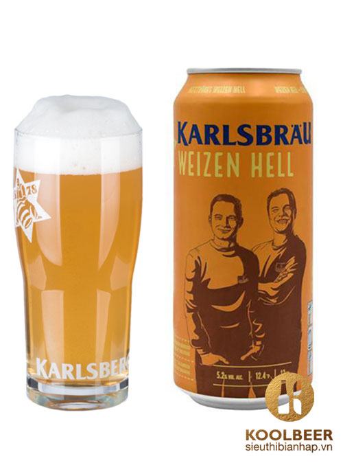 Bia Karlsbrau Weizen Hell 5.2% - Lon 500ml - Bia Đức Nhập Khẩu TPHCM