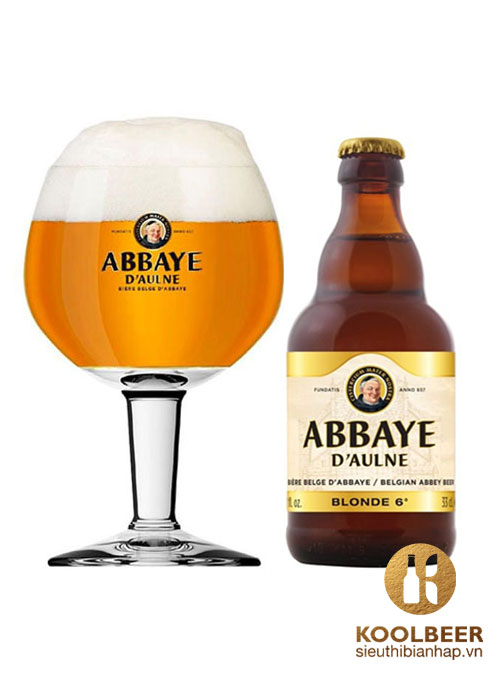 Bia Abbaye d'Aulne Blonde 6% - Chai 330ml - Bia Bỉ Nhập Khẩu TPHCM