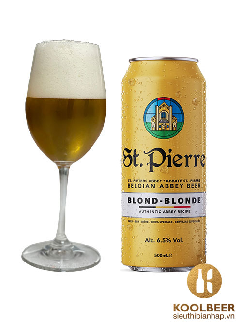 Bia St.Pierre Blond 6.5% - Lon 500ml - Bia Bỉ Nhập Khẩu TPHCM