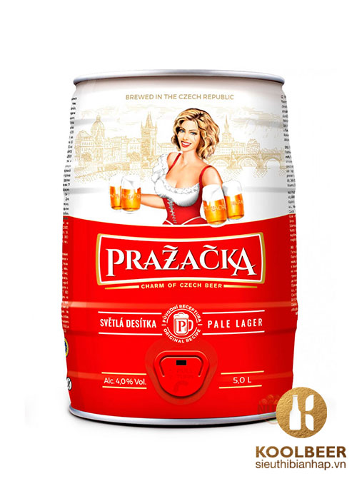 Bia Prazacka Pale Lager 4% - Bom 5l - Bia Tiệp Nhập Khẩu TPHCM